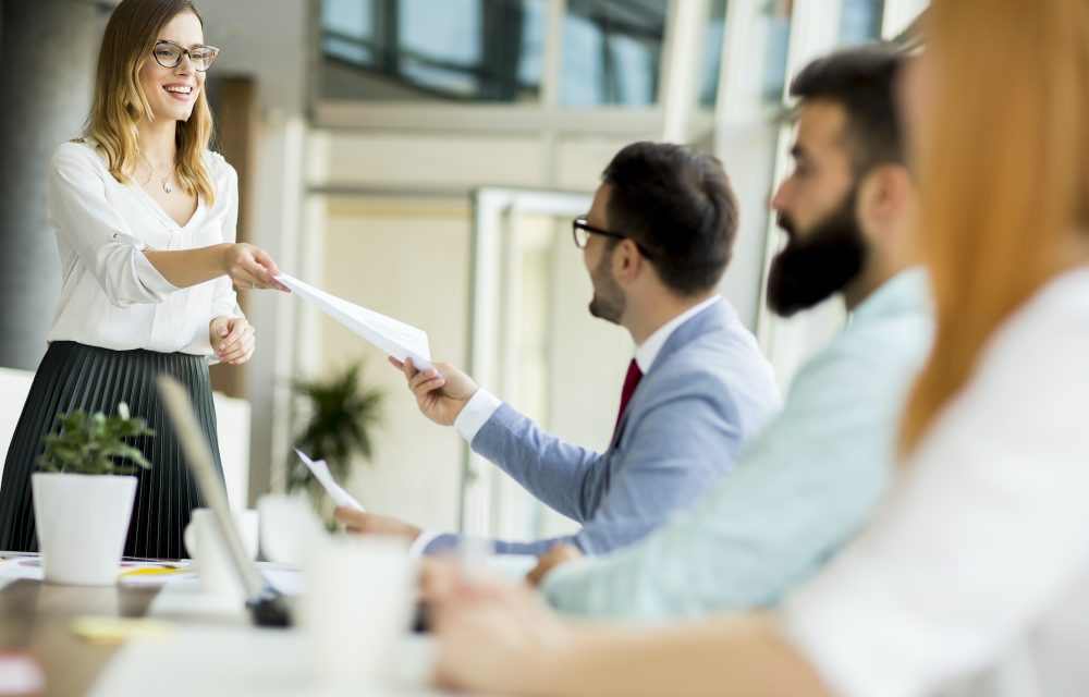 Businesspeople working in team